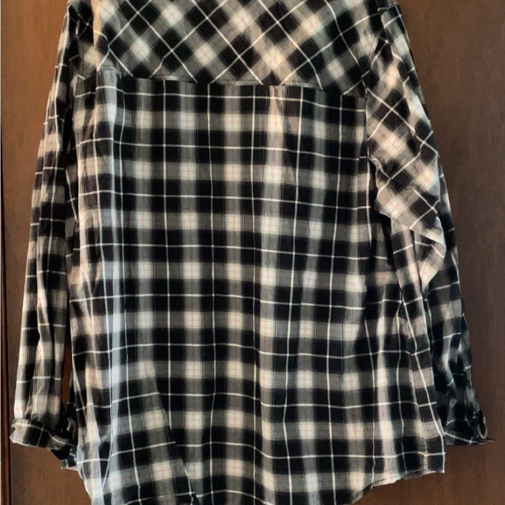 Torrid Black and Gray Plaid Shirt - Picture 3 of 4